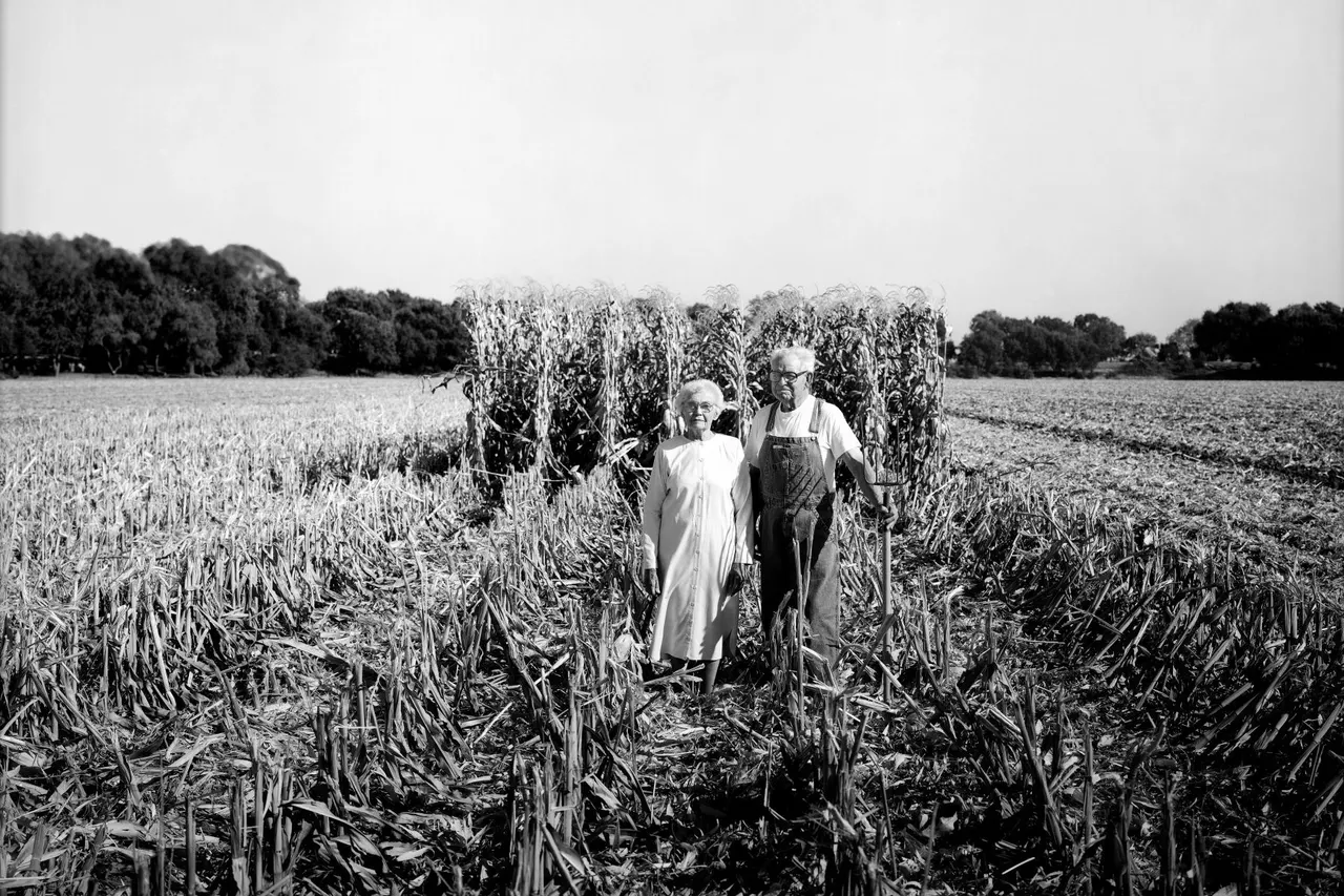 Marge & Les Herringer, The Last Eight Rows of Corn, Clarksburg, Ca | photograph by Ed Asmus
